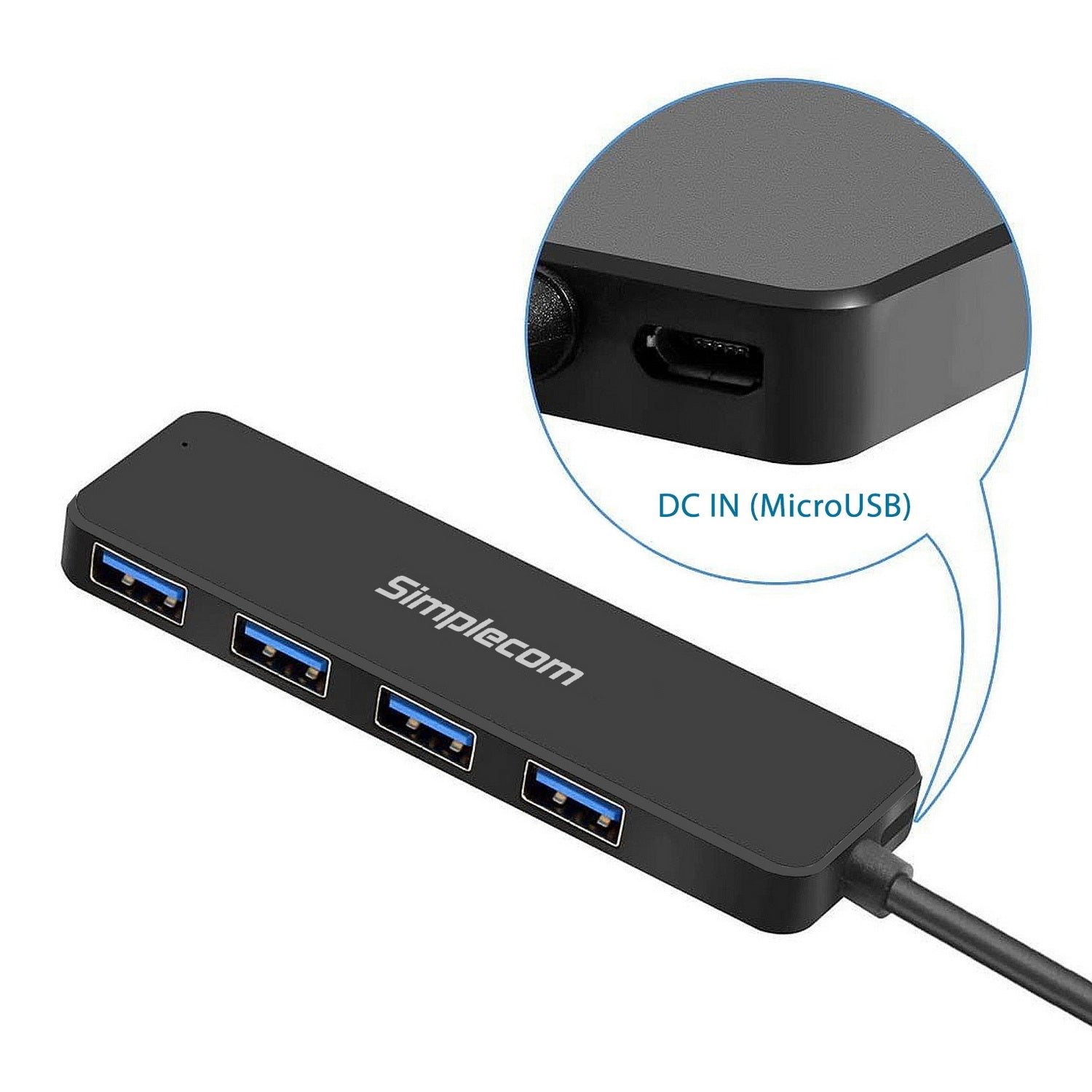Simplecom CH340 Compact USB-C to 4 Port USB-A Hub USB 3.2 Gen1 4