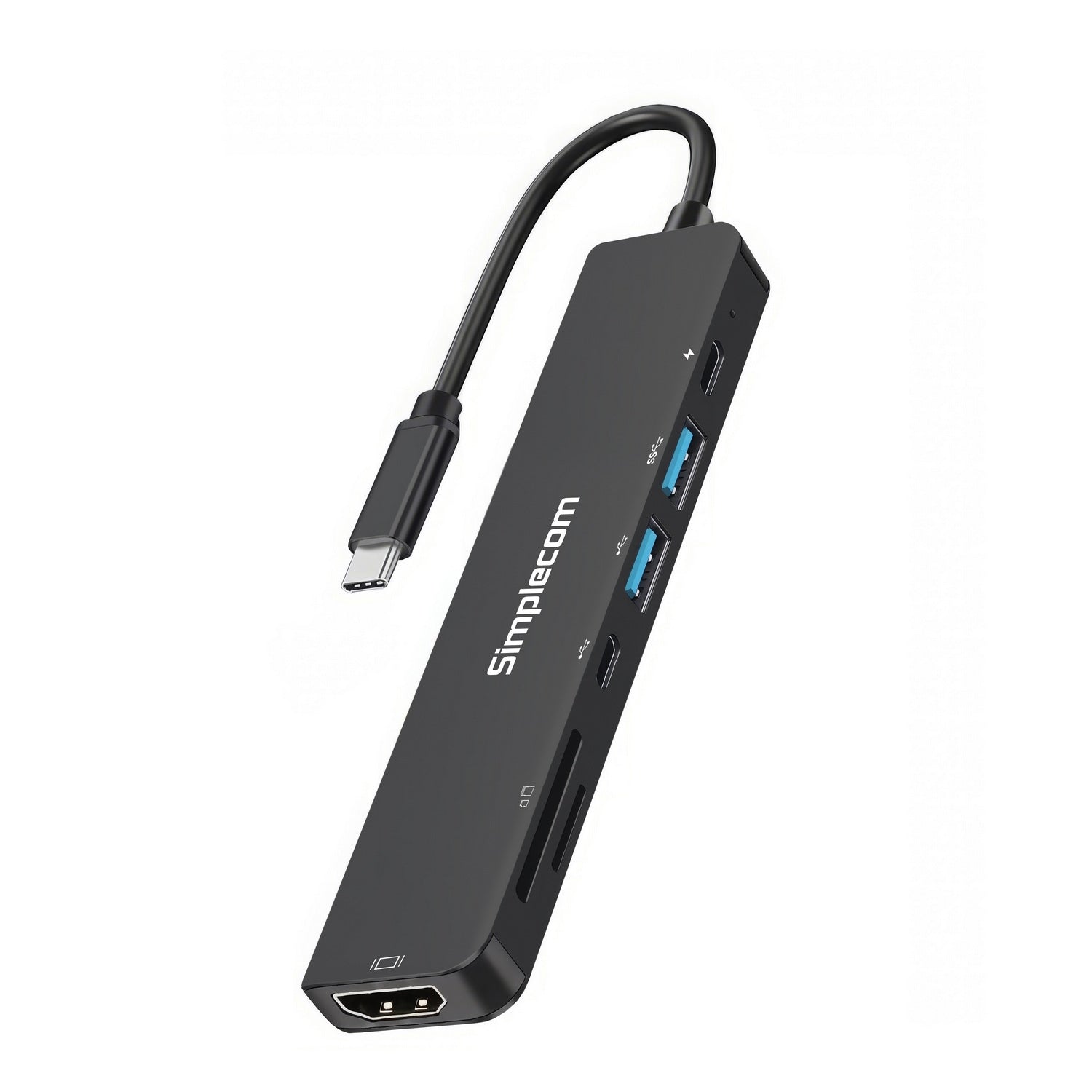 Simplecom CH547 USB-C 7-in-1 Multiport Adapter USB Hub HDMI Card Reader PD 3
