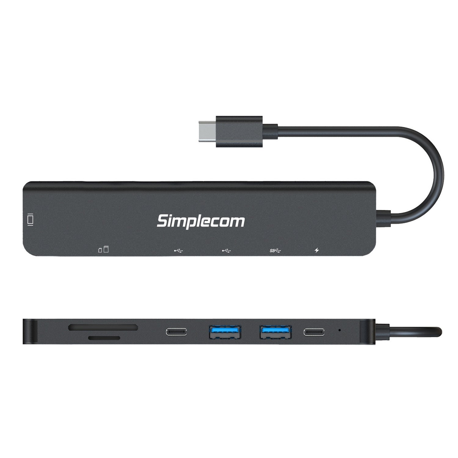 Simplecom CH547 USB-C 7-in-1 Multiport Adapter USB Hub HDMI Card Reader PD 4