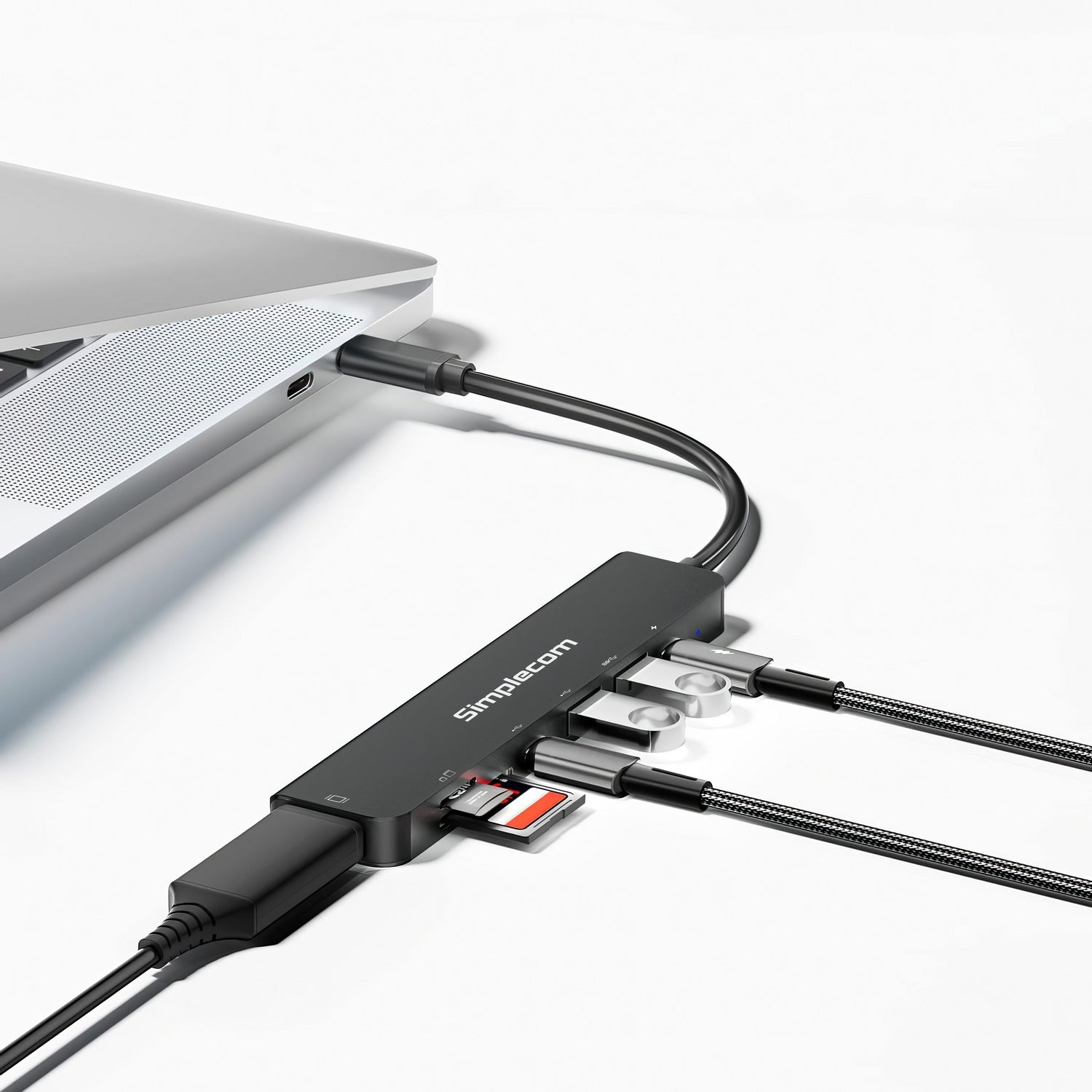 Simplecom CH547 USB-C 7-in-1 Multiport Adapter USB Hub HDMI Card Reader PD 5