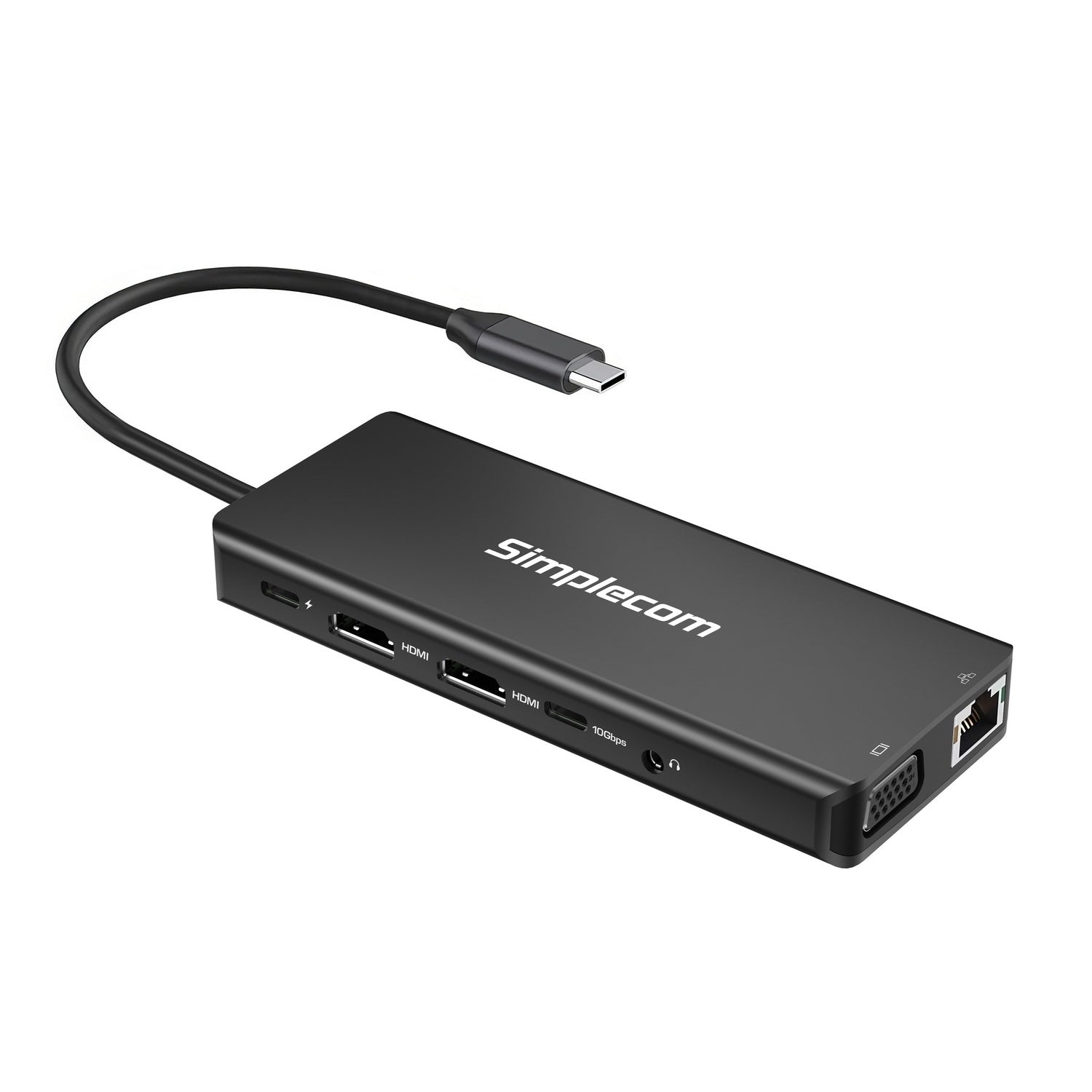 Simplecom CHN613 USB-C 13-in-1 Multiport Docking Station Dual HDMI + VGA Triple Display USB 3.2 Gen 2 10Gbps 3