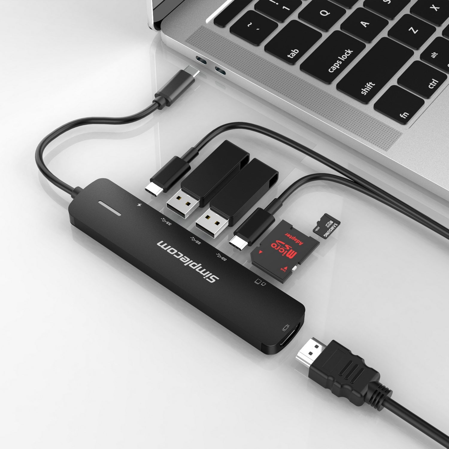 Simplecom CHT570 USB-C SuperSpeed 7-in-1 Multiport Hub Adapter HDMI 2.0 Docking Station 4