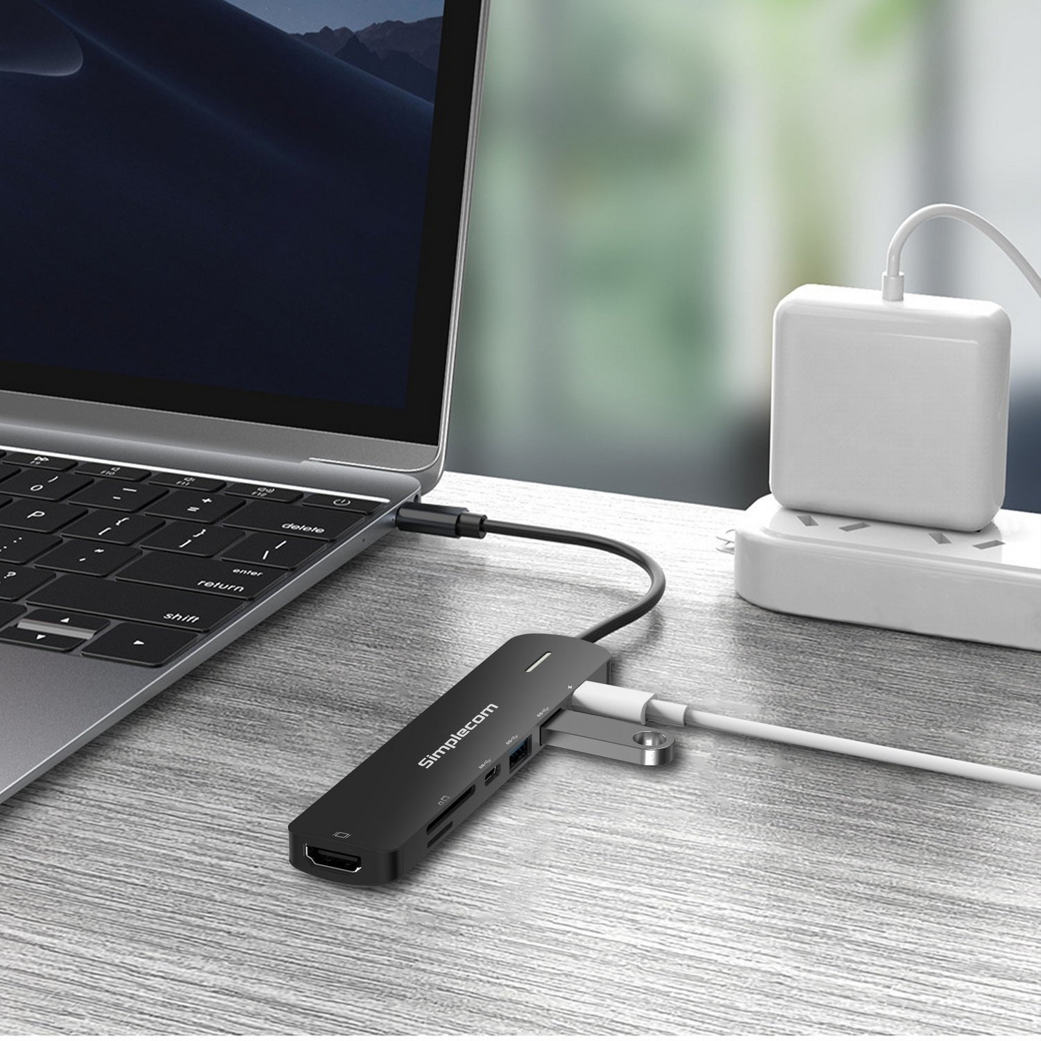 Simplecom CHT570 USB-C SuperSpeed 7-in-1 Multiport Hub Adapter HDMI 2.0 Docking Station 5