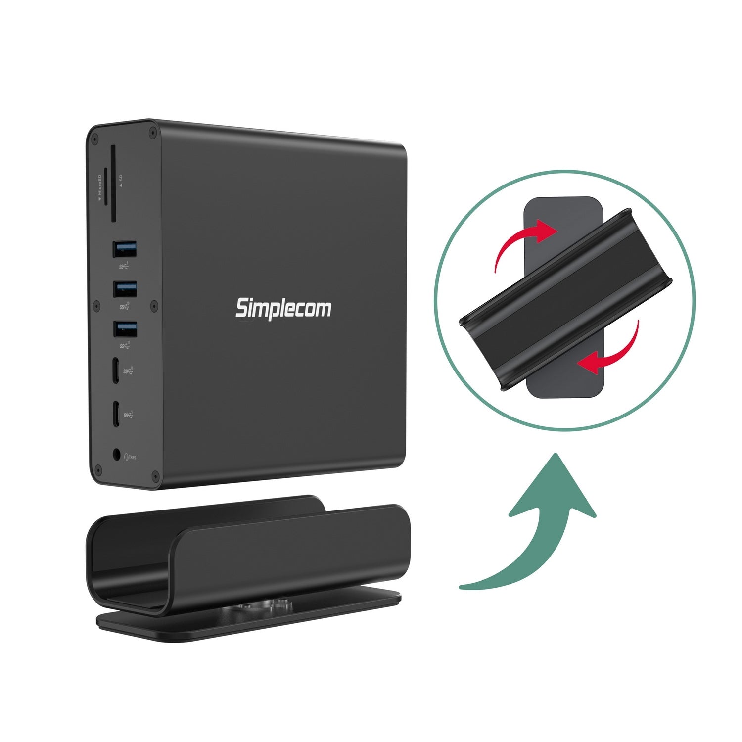 Simplecom CHT815 15-in-1 USB-C 4K Triple Display MST Docking Station with Dual HDMI DP 3