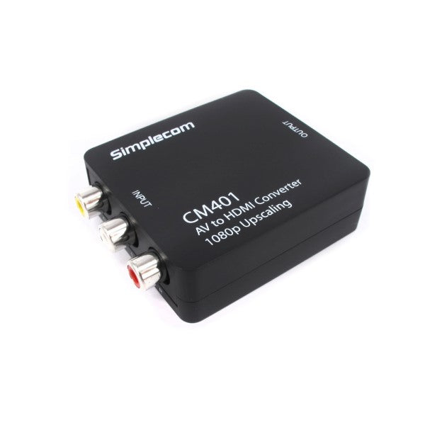 Simplecom CM401 Composite AV CVBS 3RCA to HDMI Video Converter 1080p Upscaling 3