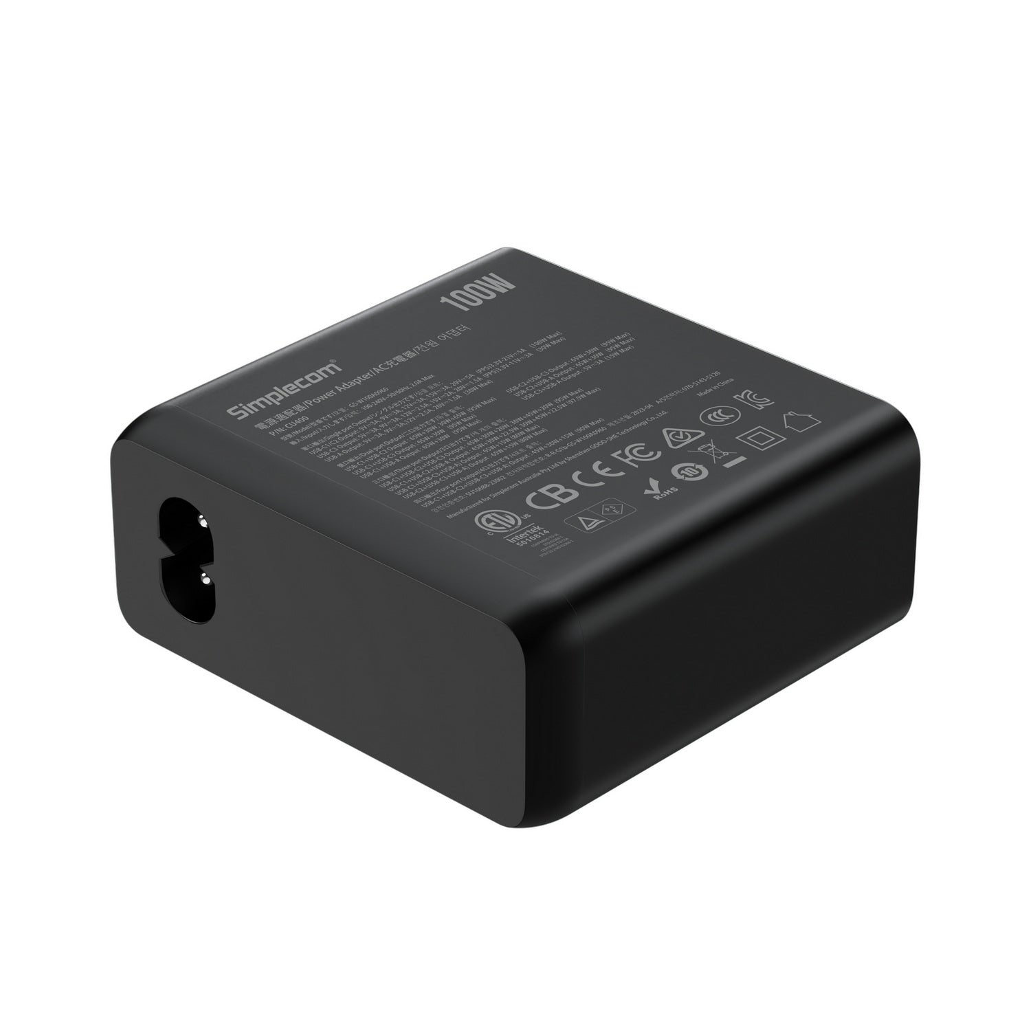 Simplecom CU400 4-Port PD 100W GaN Fast Charger 3xUSB-C + USB-A for Phone Tablet Laptop 4