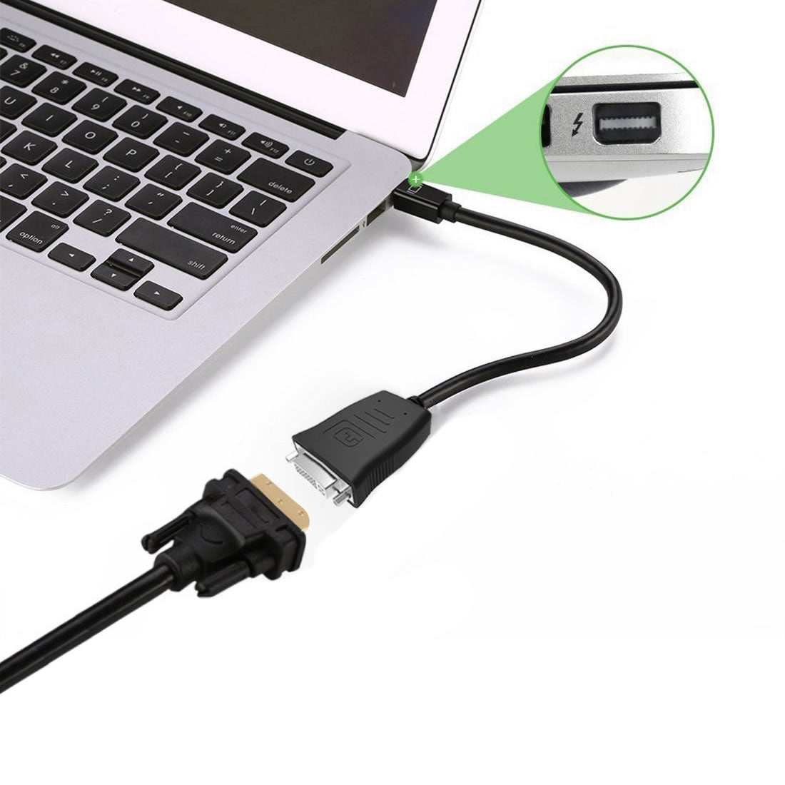 Simplecom DA102 Active MiniDP to DVI Adapter 4K UHD (Thunderbolt and Eyefinity Compatible) 3