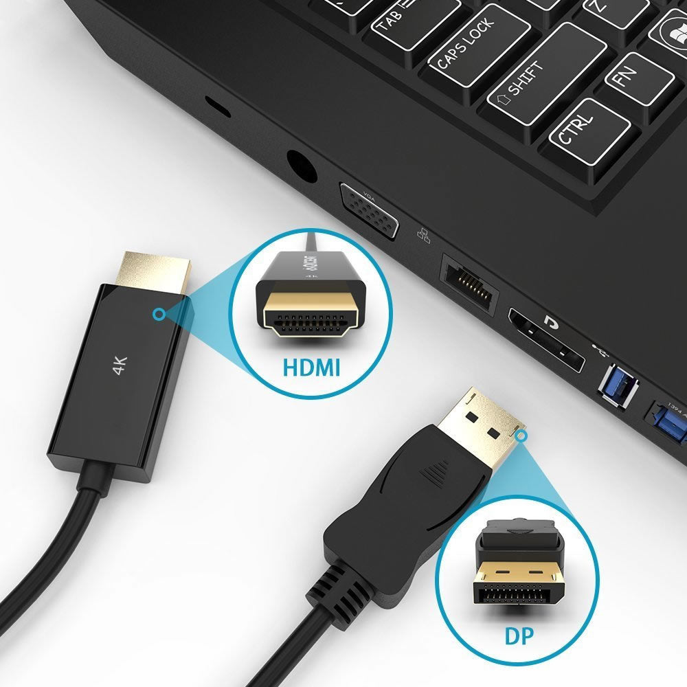 Simplecom DA201 4K DisplayPort to HDMI Cable 2160P Ultra HD 1.8M 3