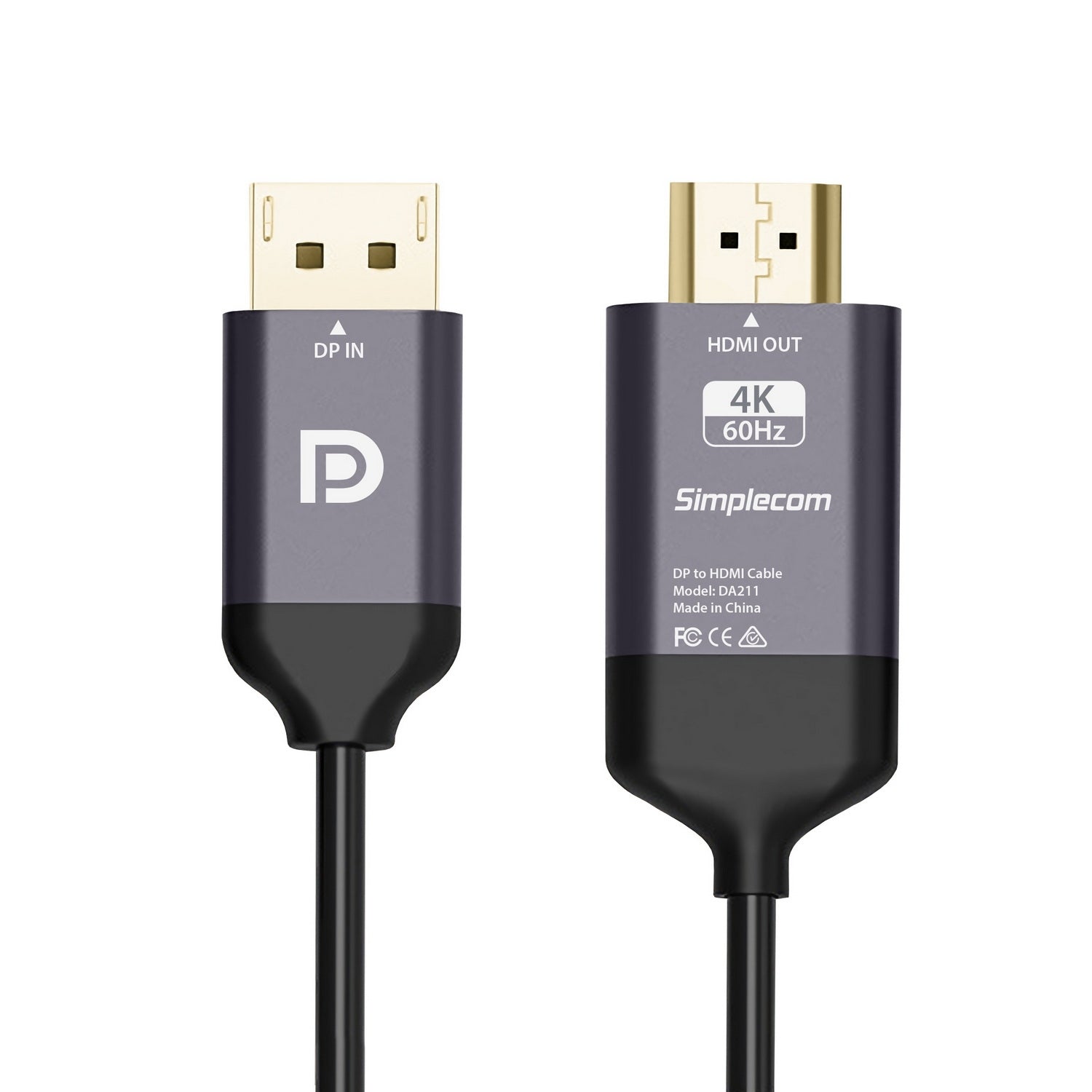 Simplecom DA211 Active DisplayPort to HDMI 2.0 Cable 2M 4K@60Hz 3
