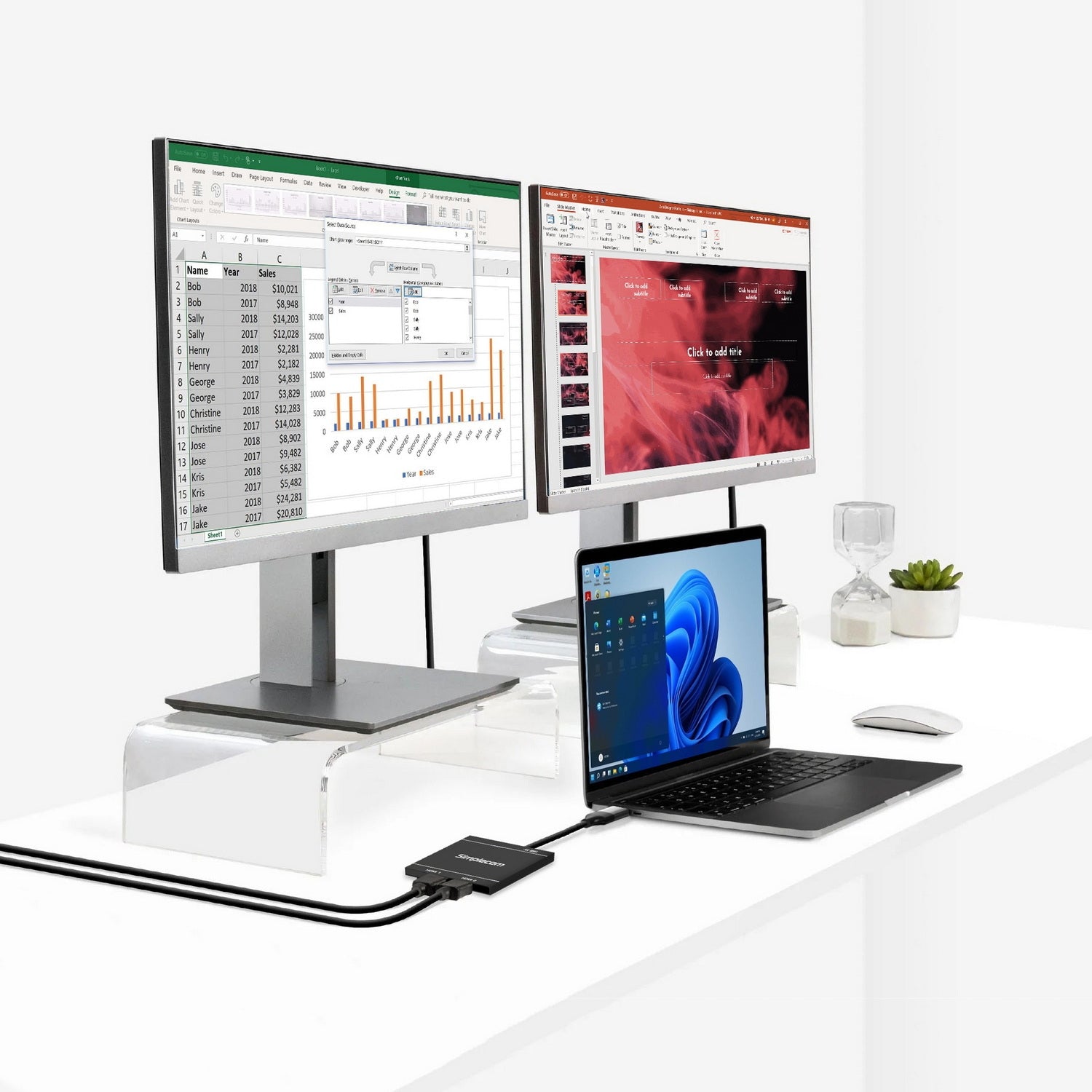 Simplecom DA327 USB 3.0 or USB-C to Dual HDMI Display Adapter for 2x 1080p Extended Screens 5