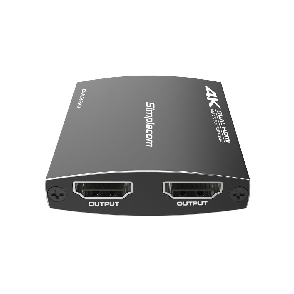Simplecom DA330 USB-C to Dual HDMI MST Adapter 4K@60Hz with PD and Audio Out 5