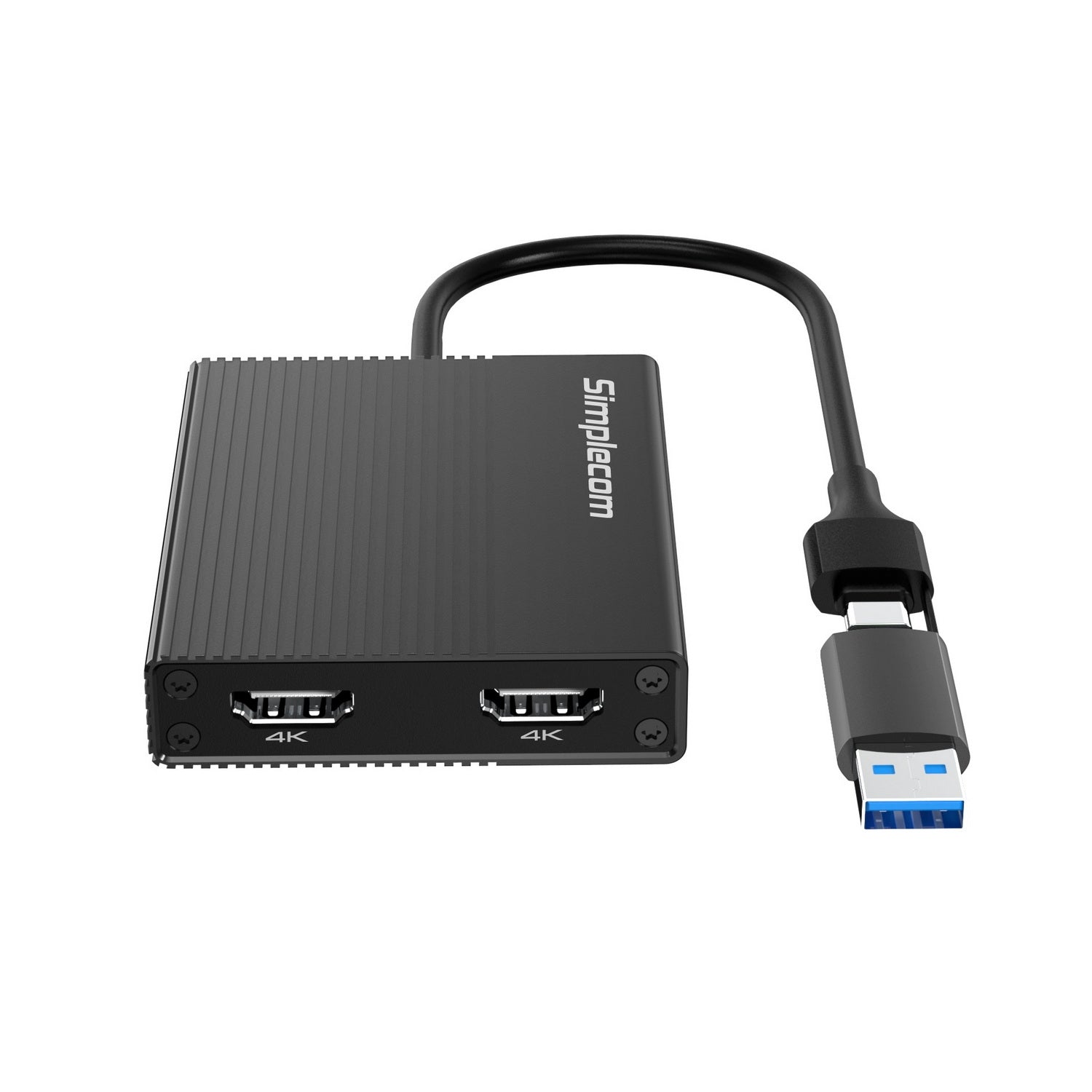 Simplecom DA369 USB 3.0 or USB-C to Dual 4K HDMI 2.0 Display Adapter for 2x 4K@60Hz Extended Screens 3