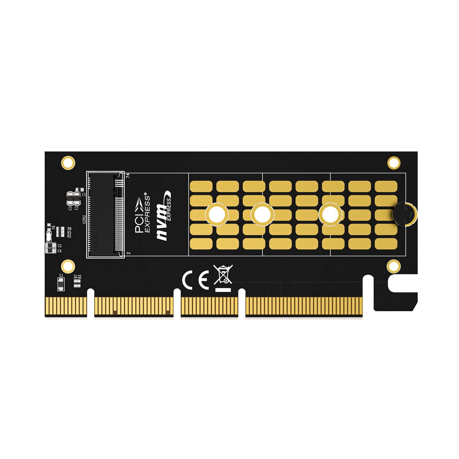 Simplecom EC415B NVMe M.2 SSD to PCIe x4 x8 x16 Expansion Card with Aluminium Heat Sink Black 4