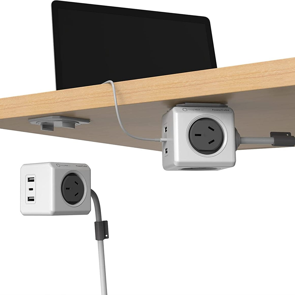 Allocacoc PowerCube Extended 4 Outlets 2 USB-A + 1 USB-C PD 20W with Surge 1.5M Grey (11407-AUEUAC) 3