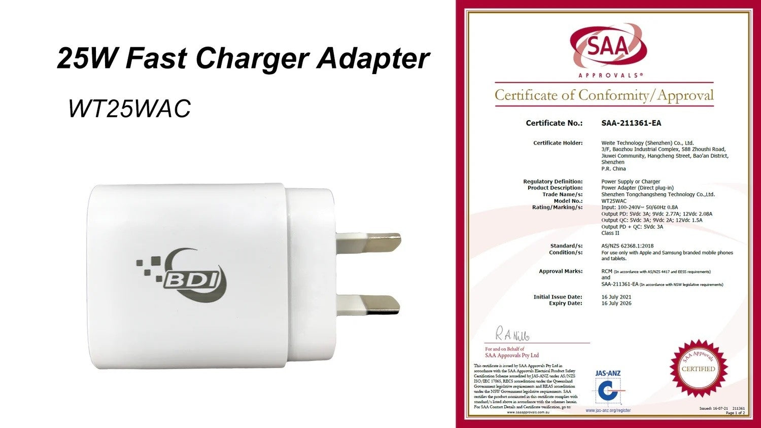 BDI 25W PD Quick Charger AU plug with USB-A and Type-C Ports 5