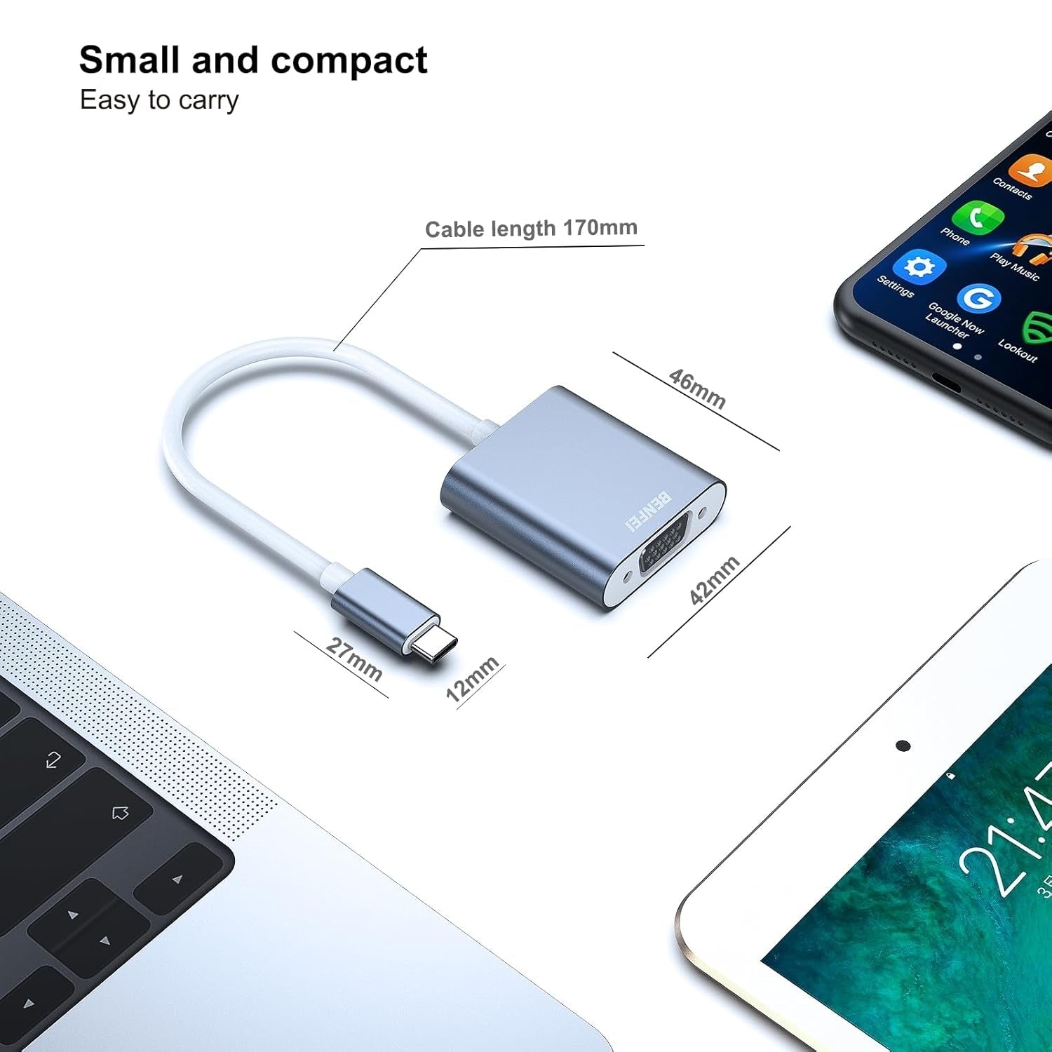 BENFEI USB C to VGA Adapter (Thunderbolt 3) 4