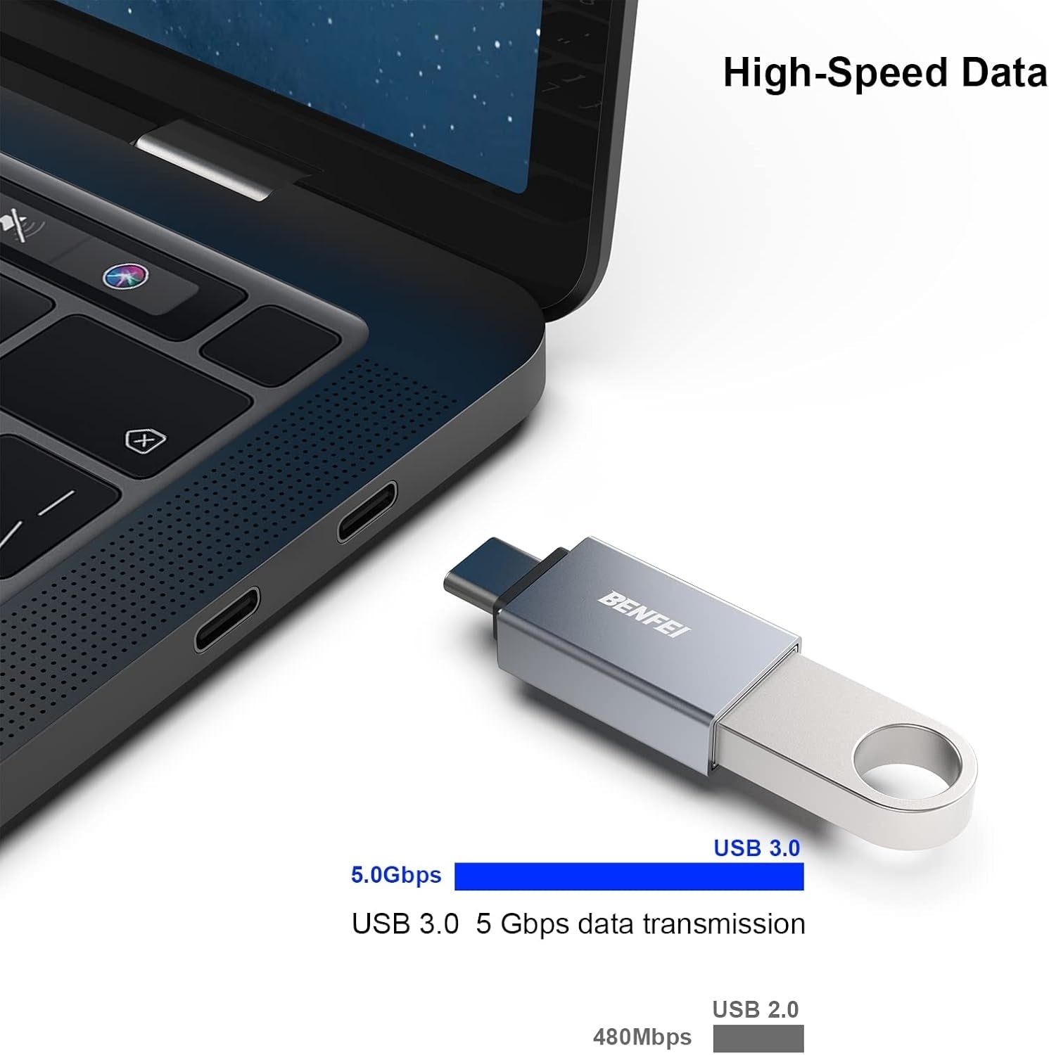 BENFEI USB C to USB 3.0 Adapter, USB C to A Male to Female Adapte 4