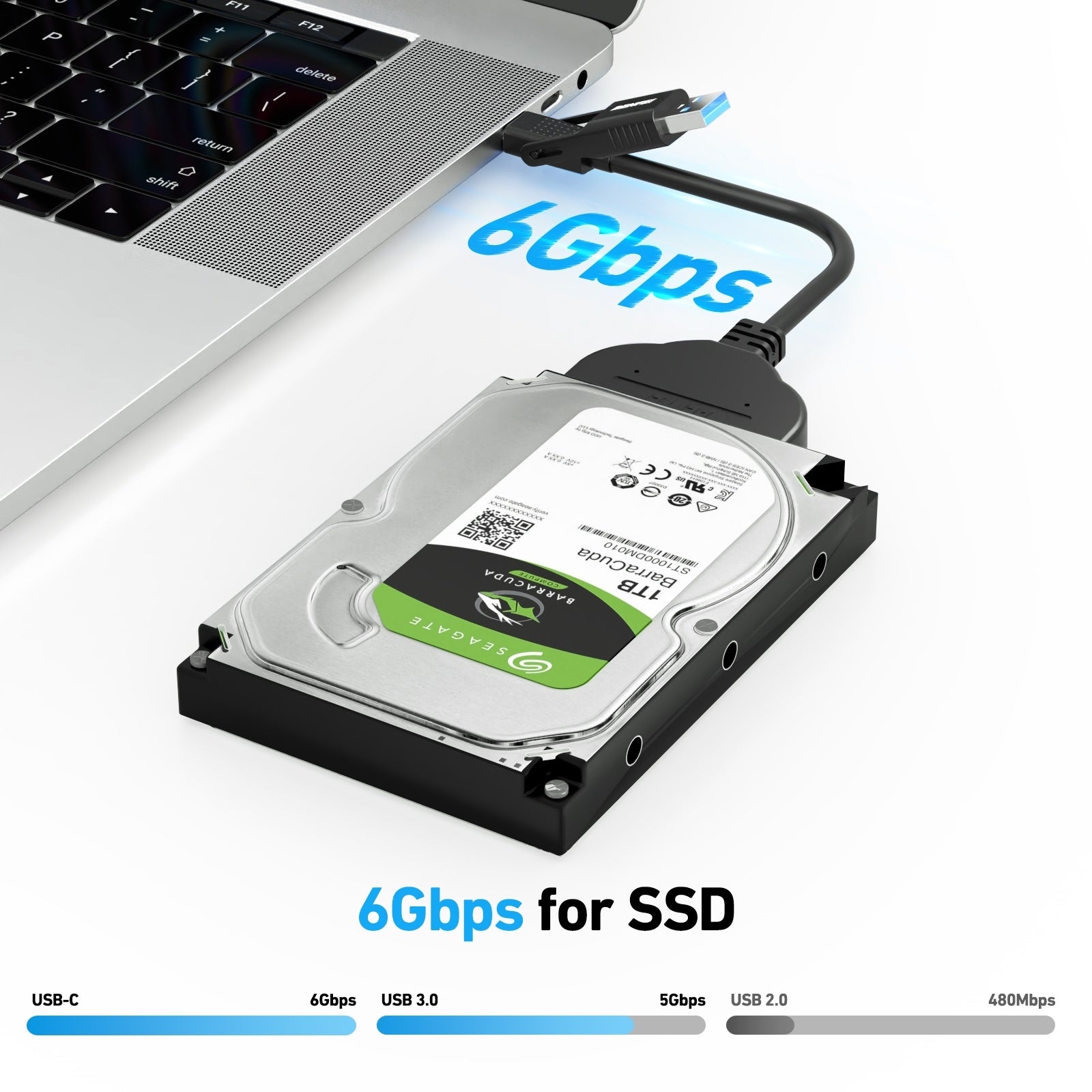 BENFEI 2in1 USB-C/USB 3.0 to SATA III Hard Driver Adapter 6