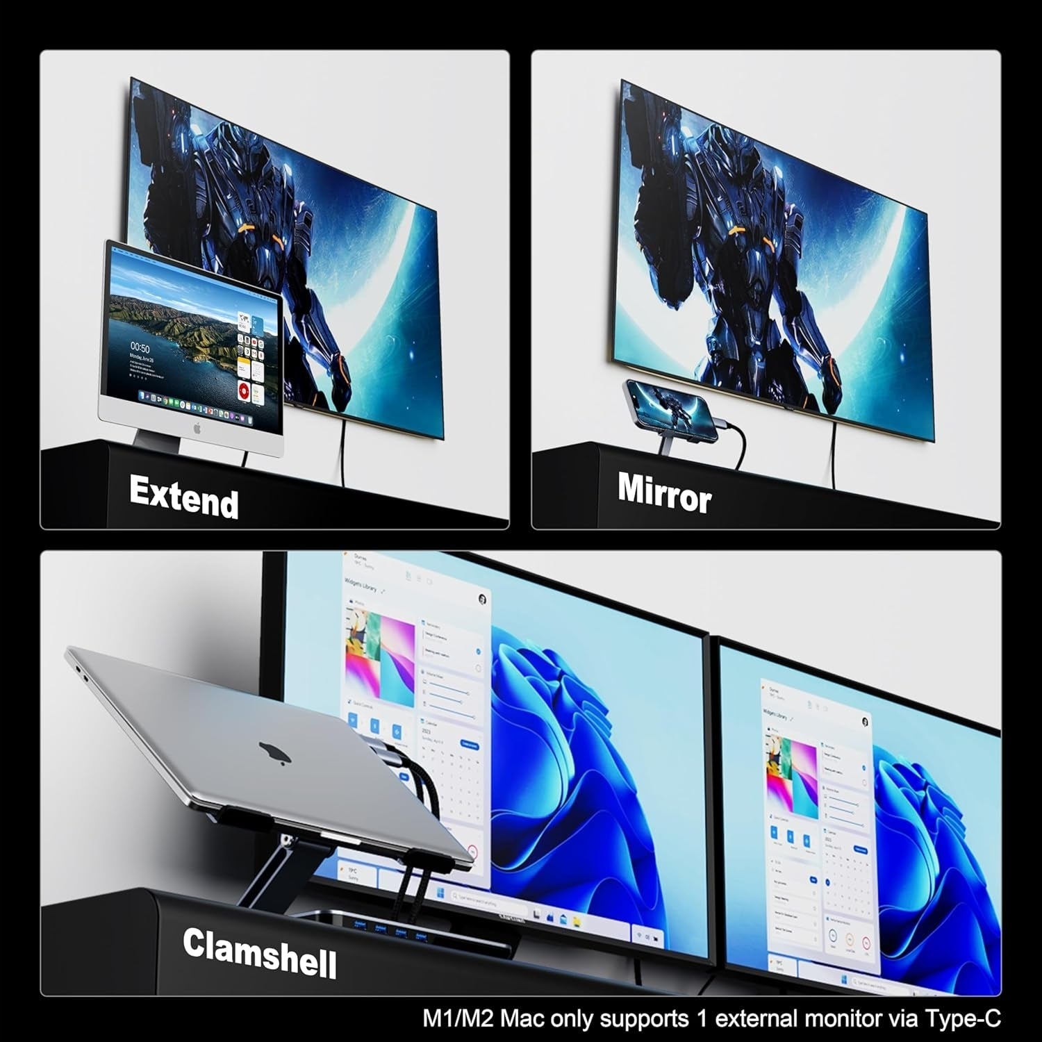 BENFEI 206GY-3F USB-C to HDMI 0.9M Cable 4K@60Hz, Aluminum Shell, Nylon Braided 3