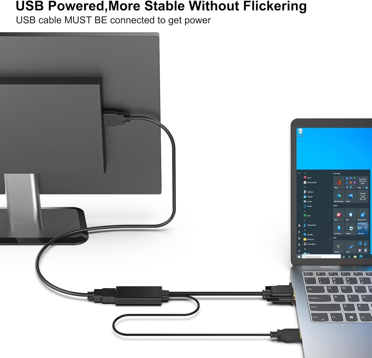 BENFEI 210BK VGA to HDMI Adapter with Audio Support and 1080P Resolution 4