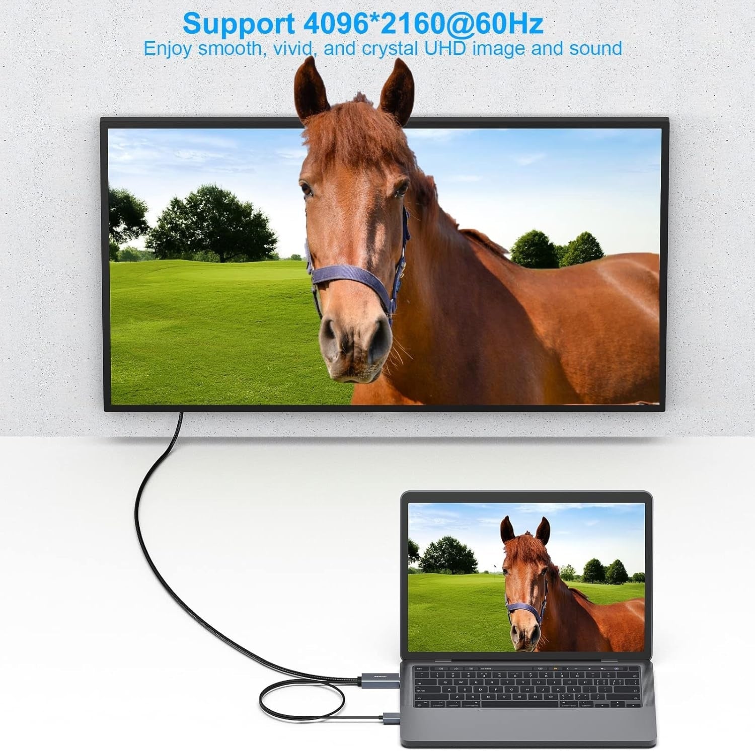 BENFEI 344GY-1M HDMI to DisplayPort Unidirectional 4K Active Cable with USB Powered 1M 3