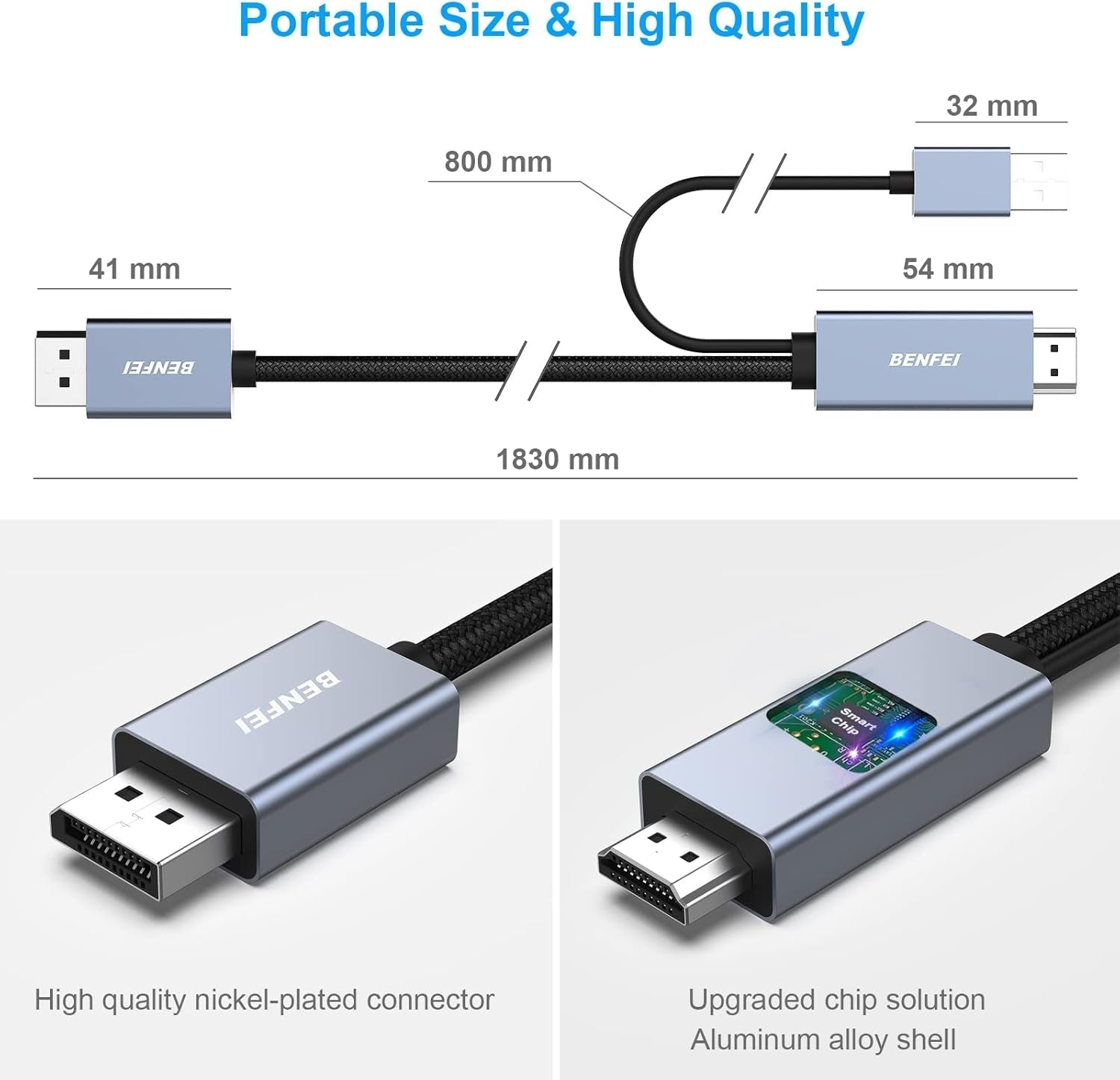 BENFEI  HDMI to DisplayPort Cable, 1.8M (6 Feet) 5