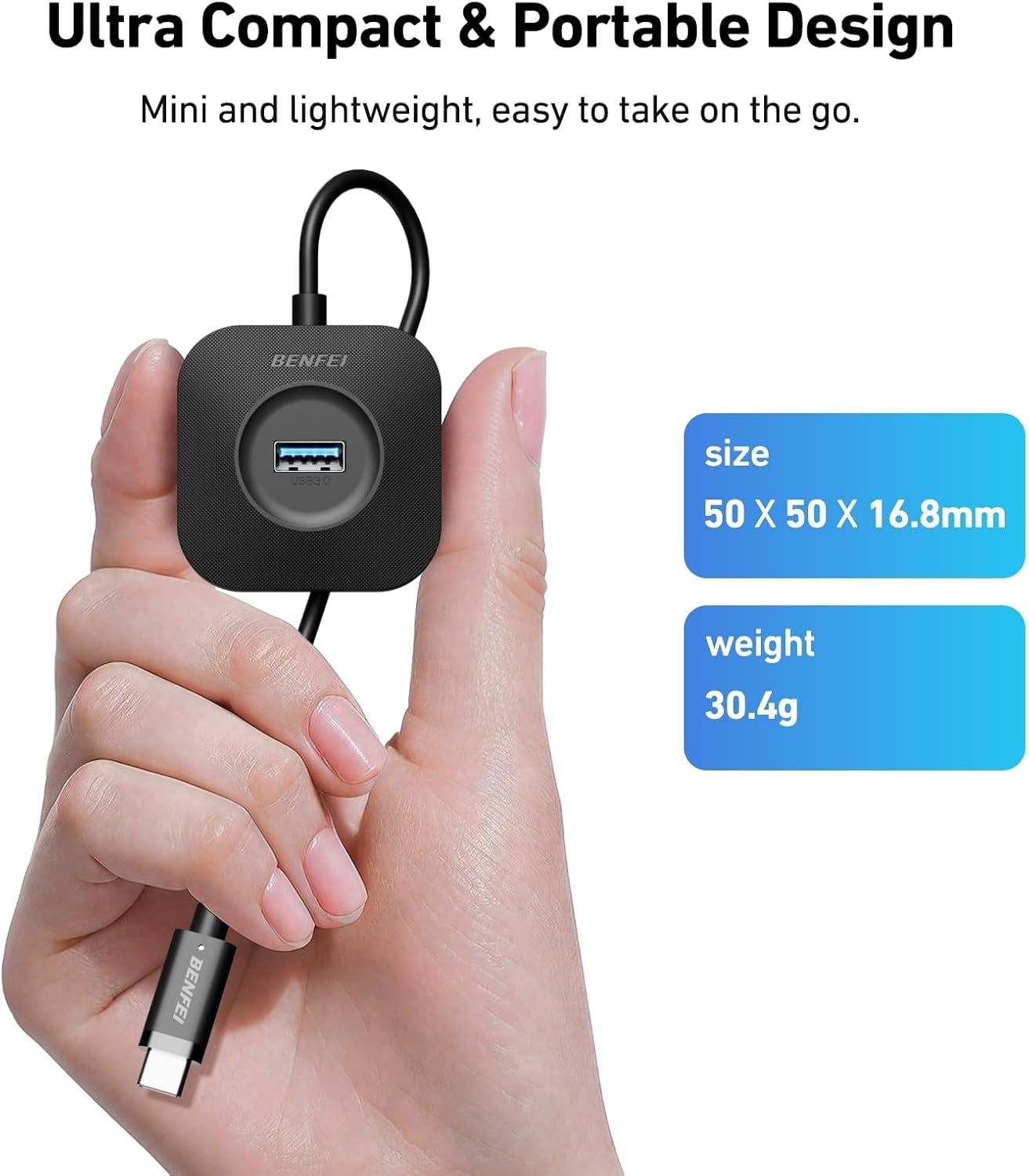 BENFEI 371BK USB-C 4-port USB 3.0 Hub 7