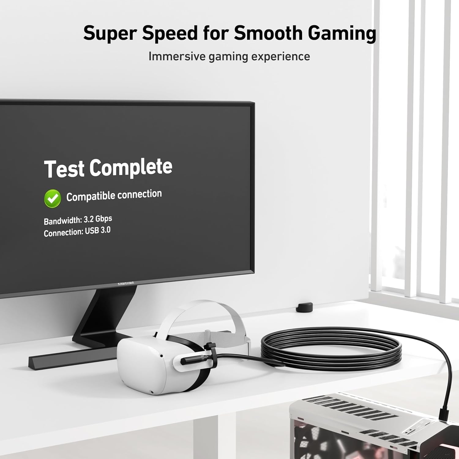 BENFEI 375BK-5M Link Cable 16 FT USB 3.0 to USB C Cable for VR Headset 5M 4