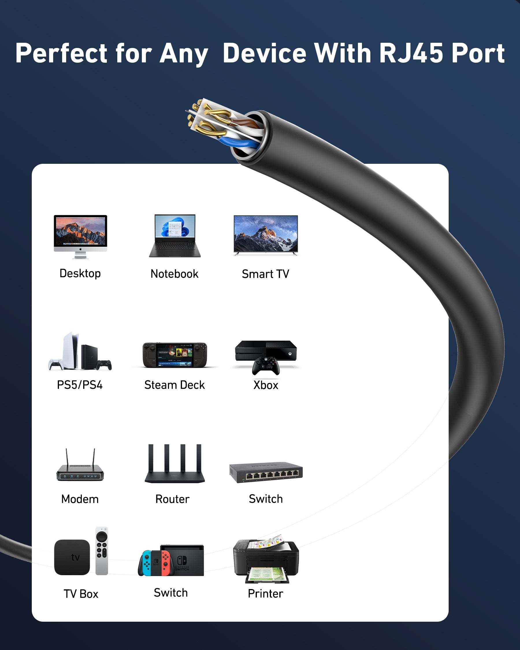BENFEI 701BL 305M CAT6 UTP 1000Mbps Waterpoof Ethernet Cable 1000FT for Outdoor 4