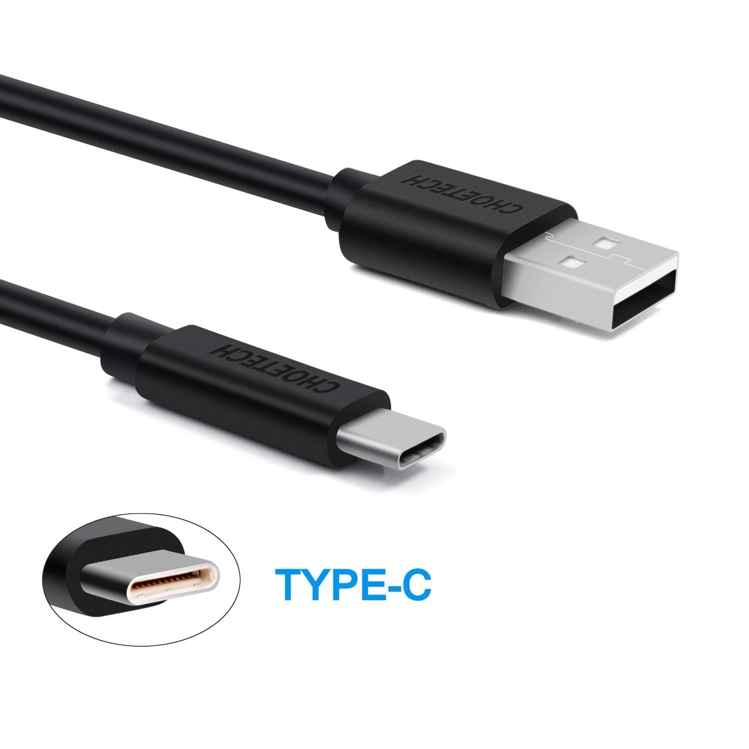 CHOETECH AC0004 USB-A to USB-C Charge & Sync Cable 3M Black 5