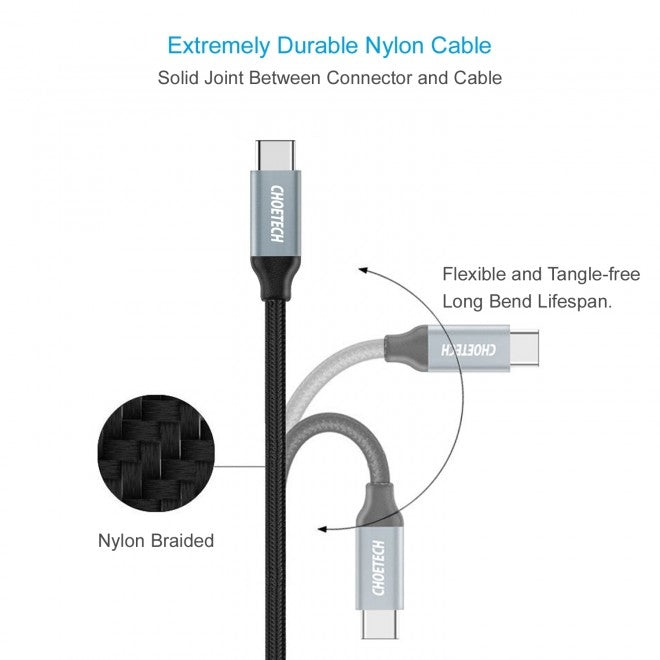 CHOETECH AC0007-102GY USB 3.0 Type-A to Type-C Cable 2M 6