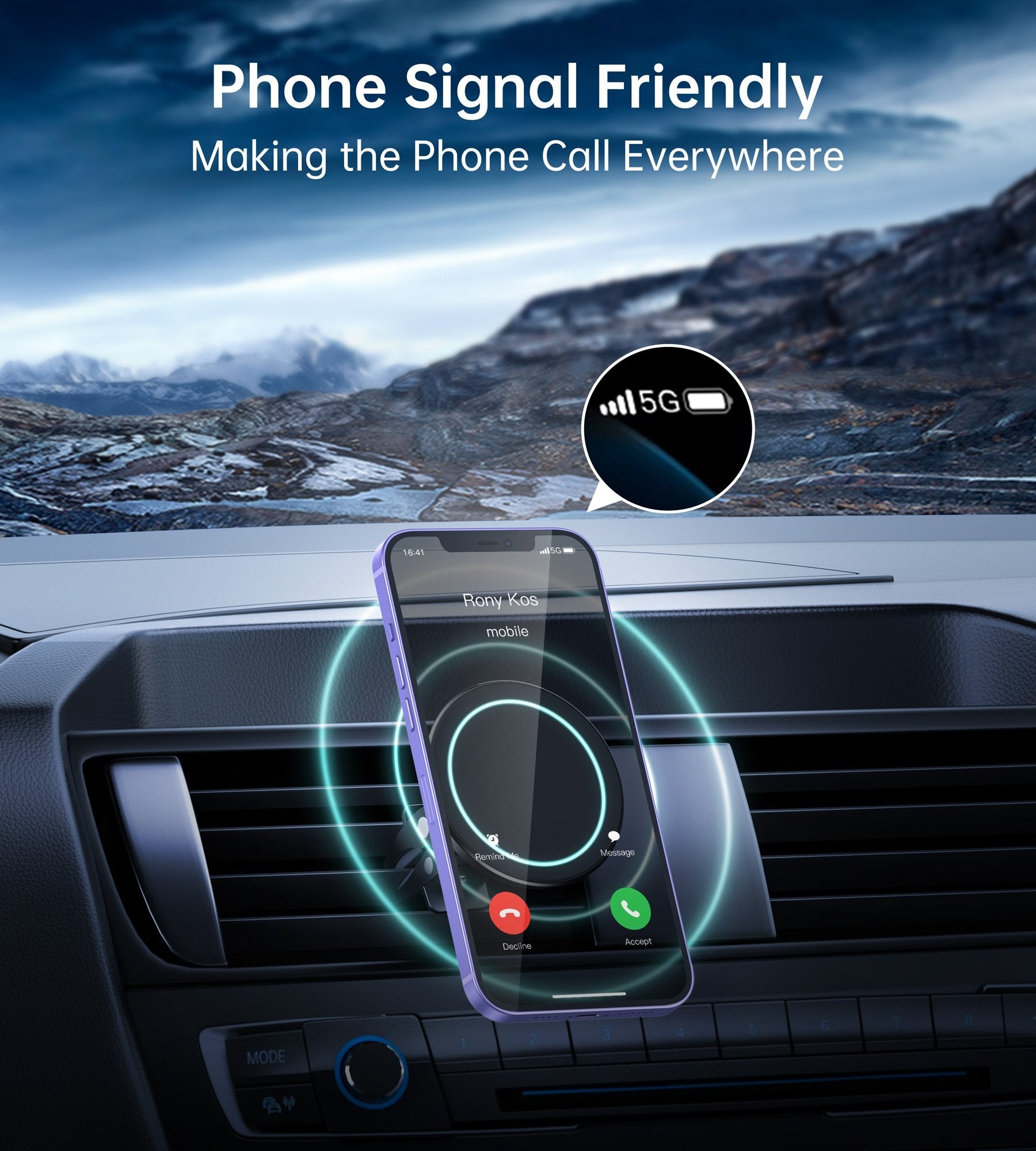 CHOETECH AT0004 Magsafe iPhone 12 Magnetic Car Mount Car Air Vent Phone Holder 5