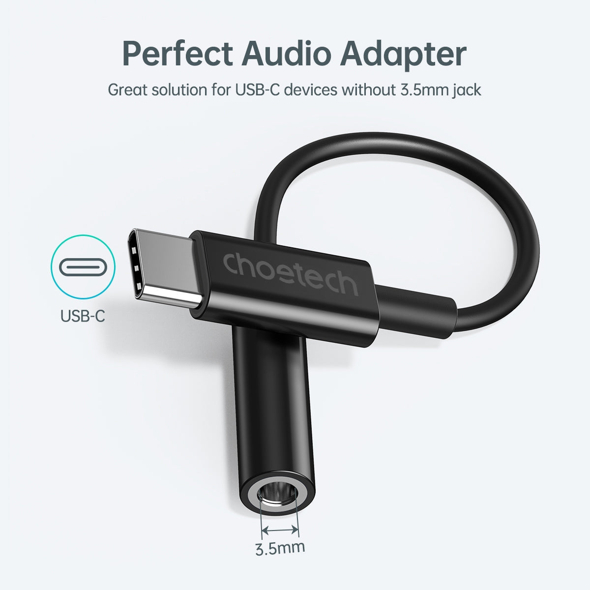CHOETECH AUX003 USB-C To 3.5mm Headphone Adapter 4