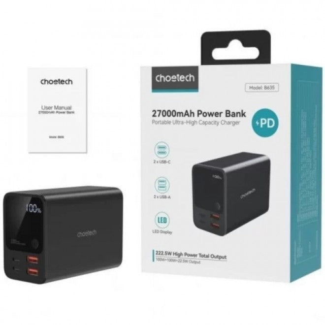 CHOETECH B635 Dual PD 100W 27000 mAh Power Bank 8