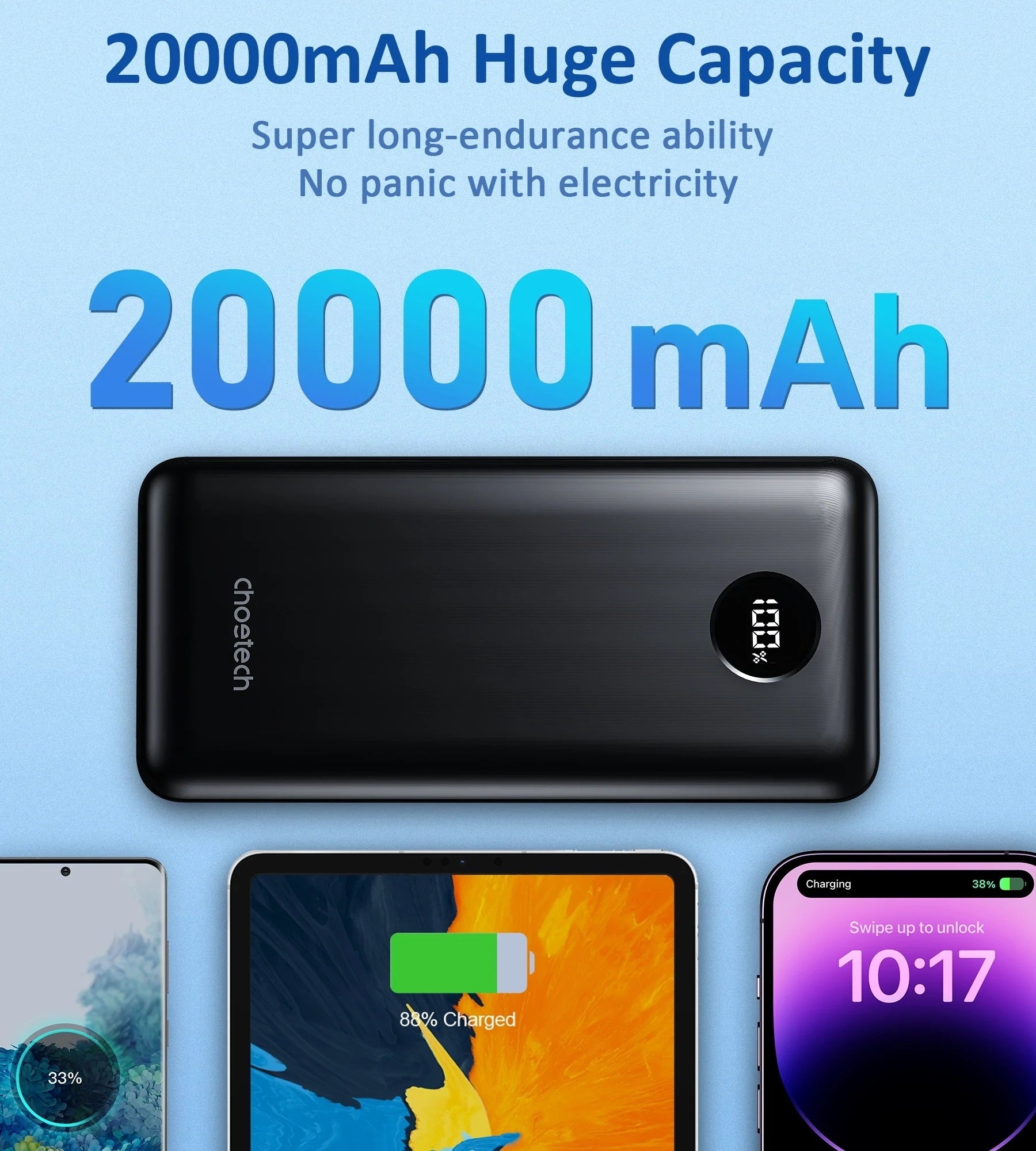 CHOETECH B653 PD45W 20000mAh Power Bank 9