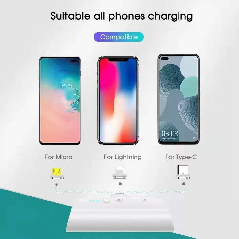 CHOETECH B660-WH 3000mAh Mini Power Bank with 3 Magnetic Connectors (White) 4