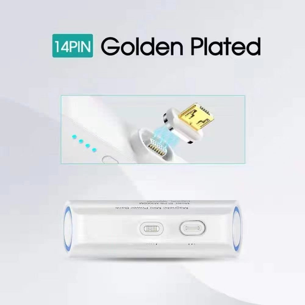CHOETECH B660-WH 3000mAh Mini Power Bank with 3 Magnetic Connectors (White) 5