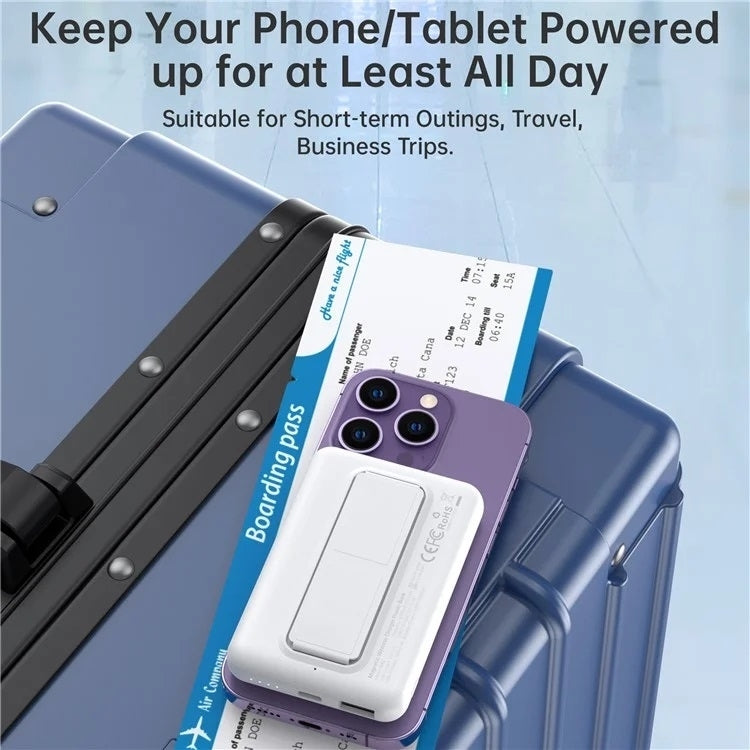 CHOETECH B662-WH USB-A + USB-C + Wireless Magnetic Power bank 5000mAh (White) 8