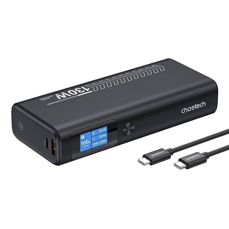CHOETECH B702 20000mAh PD130W USB-A + USB-C x 2, 3-Port & TFT Display Power Bank 3