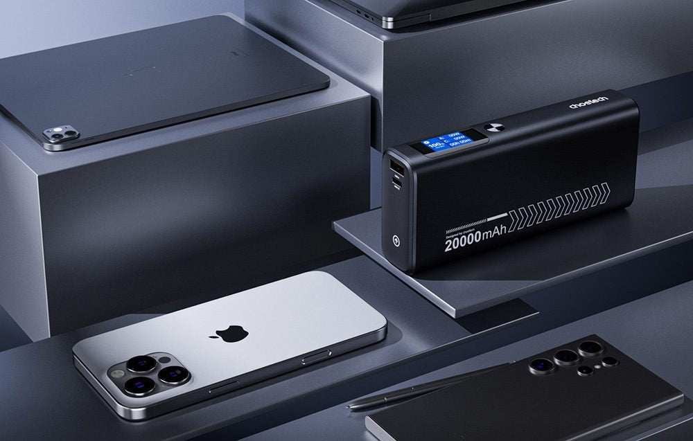 CHOETECH B702 20000mAh PD130W USB-A + USB-C x 2, 3-Port & TFT Display Power Bank 4