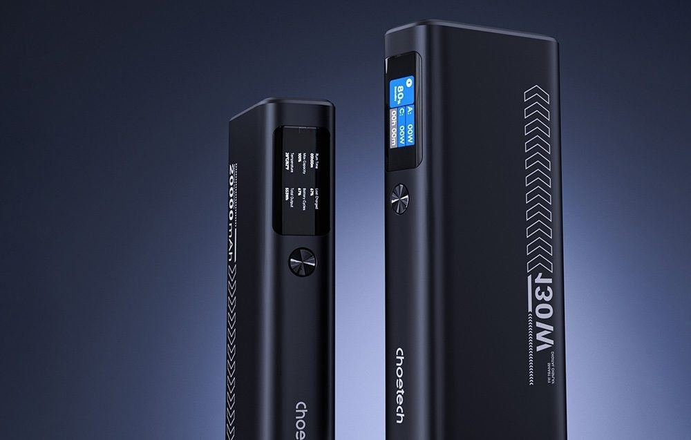 CHOETECH B702 20000mAh PD130W USB-A + USB-C x 2, 3-Port & TFT Display Power Bank 5