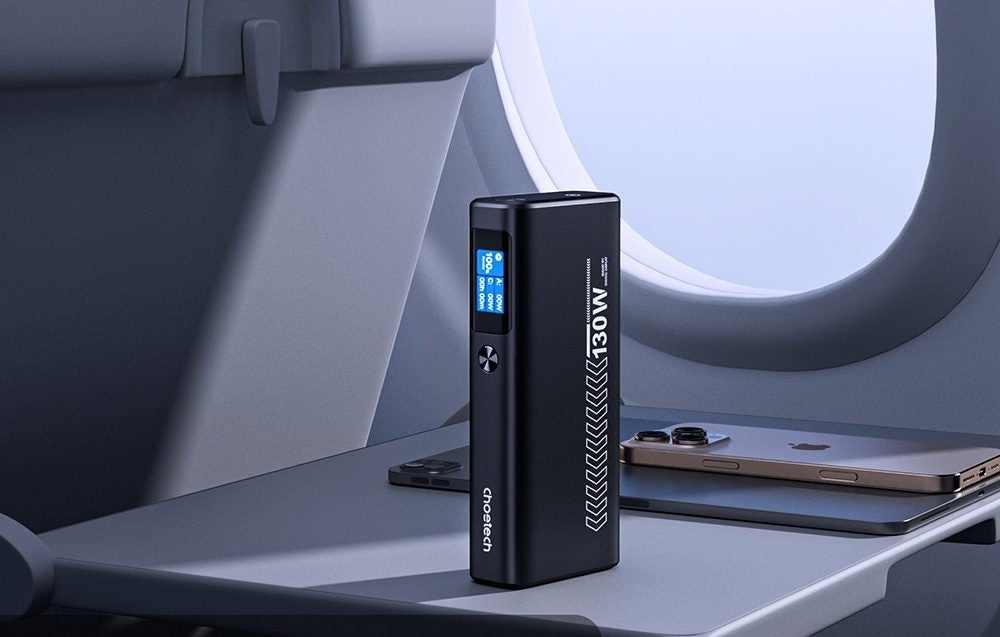 CHOETECH B702 20000mAh PD130W USB-A + USB-C x 2, 3-Port & TFT Display Power Bank 9