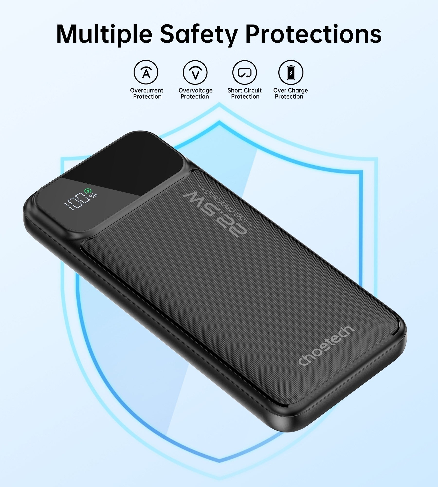 CHOETECH B728 10000mAh Power Bank PD22.5W with Digital Display 4