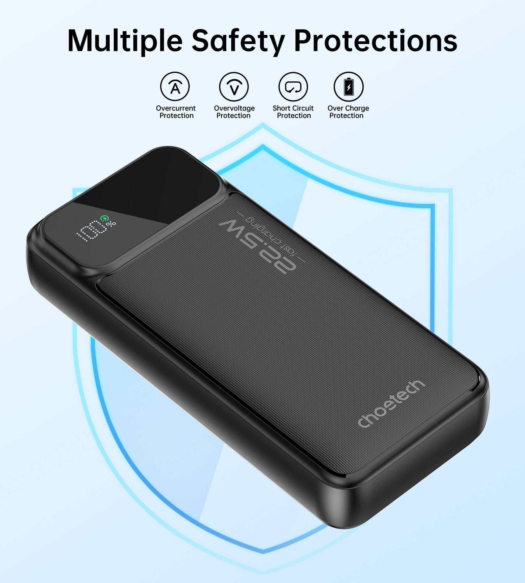 CHOETECH B729 20000mAh Power Bank PD22.5W with Digital Display 6