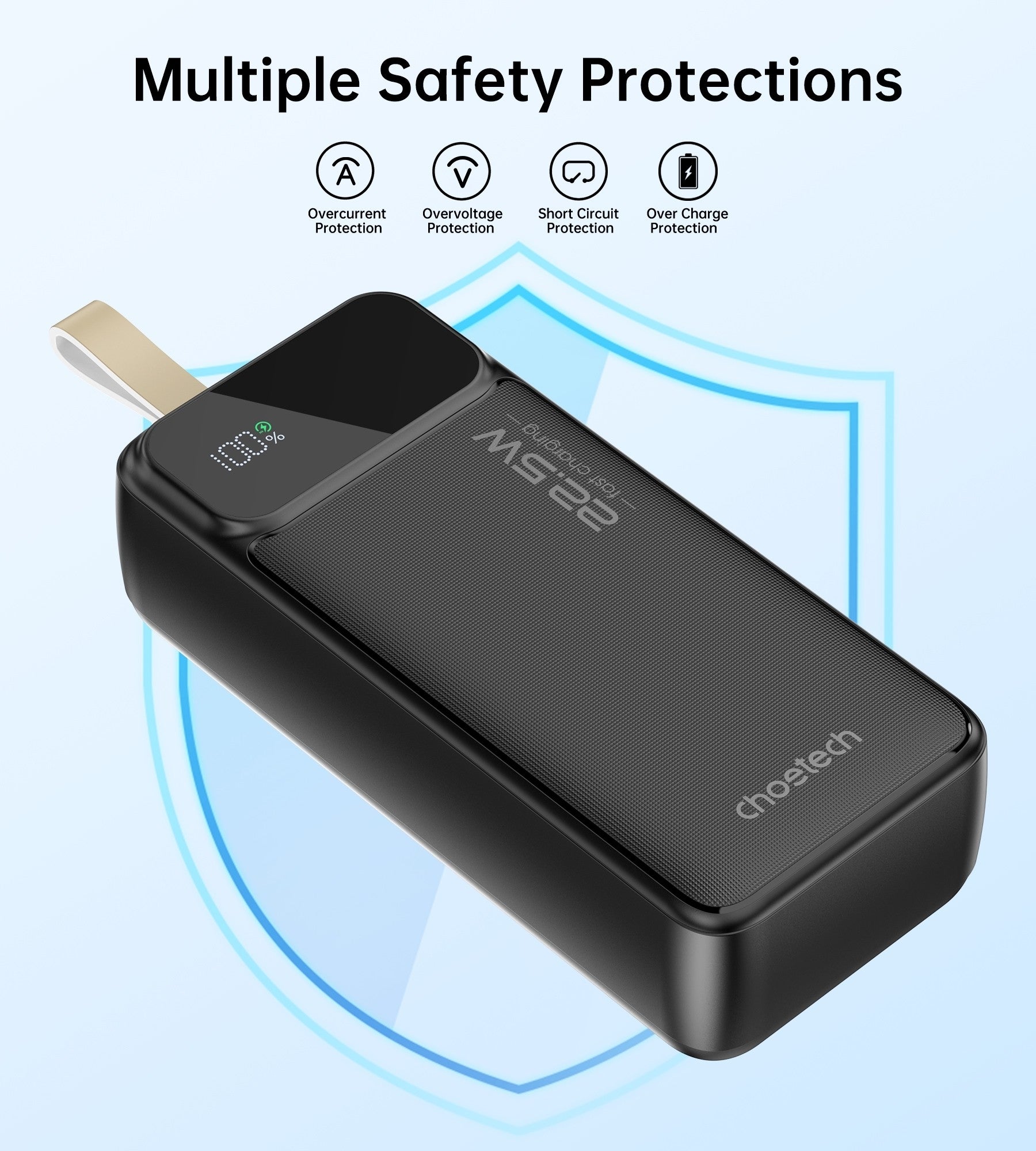 CHOETECH B731 40000mAh Power Bank PD22.5W with Digital Display 4