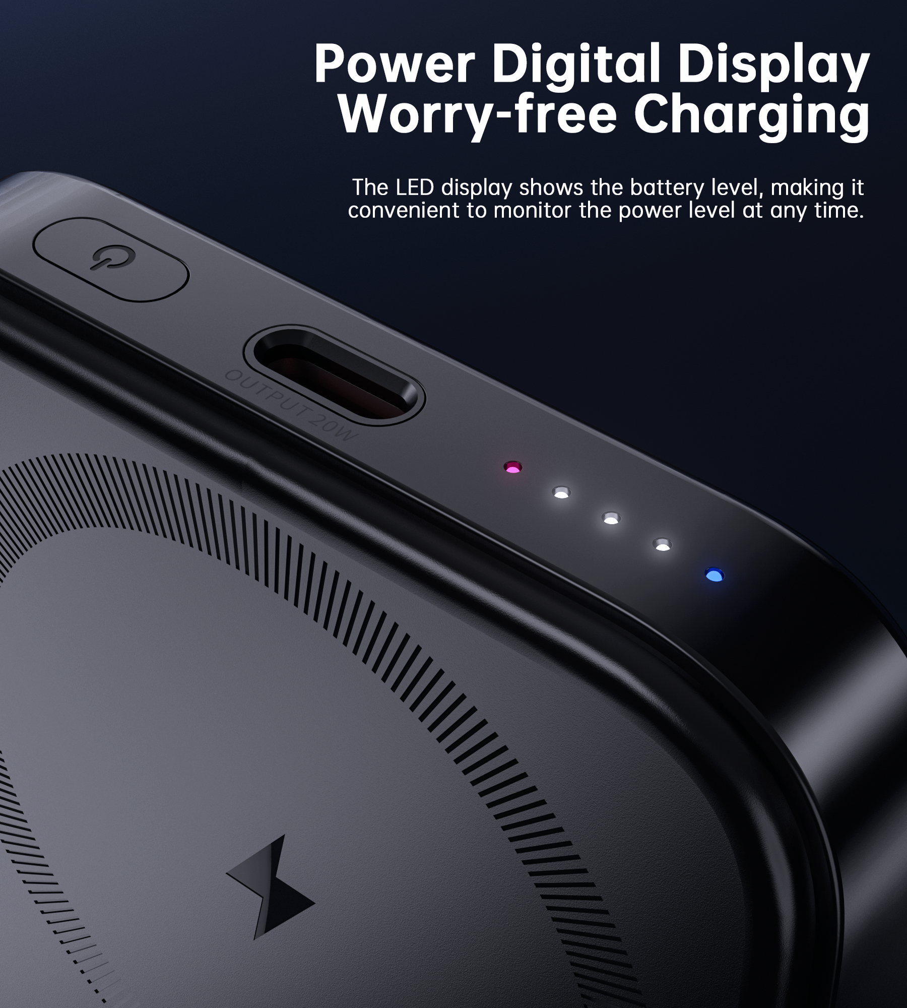 CHOETECH B743-BK 10000mAh PD20W Magnetic Power Bank with Holder Black 6
