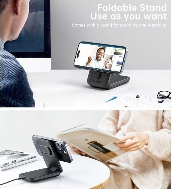 CHOETECH B750 Qi2 Certified 3-in-1 magnetic charger Stand with 10000mAh battery 6