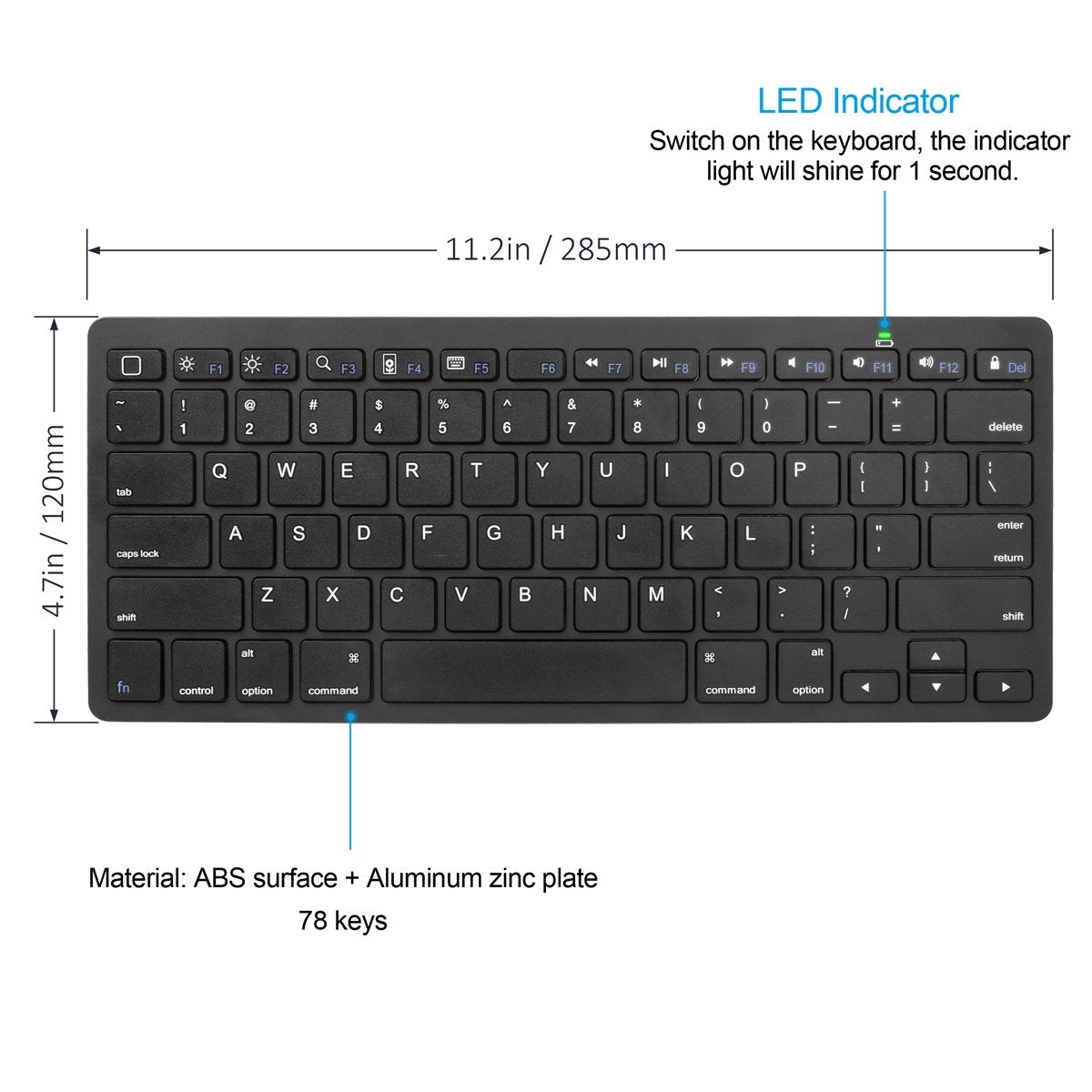 CHOETECH BH-006 Ultra Slim Wireless Bluetooth Keyboard 3