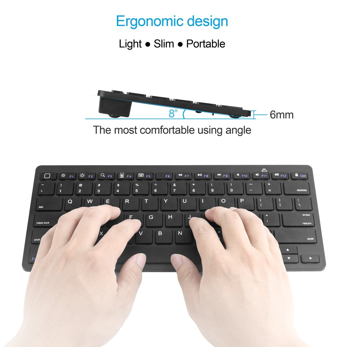 CHOETECH BH-006 Ultra Slim Wireless Bluetooth Keyboard 7