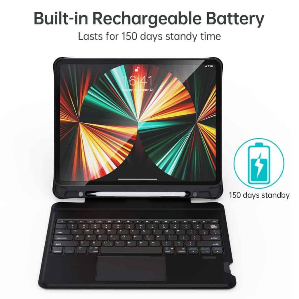 CHOETECH BH-017 Bluetooth Keyboard with Touchpad and Backlight for iPad Pro 10.9 &quot; (Black) 4